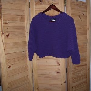 VTG David Brett PURPLE Knit Crop Top Sweater Sz M